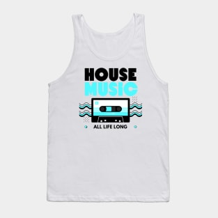 HOUSE MUSIC  - Cassette (Blue/Black) Tank Top